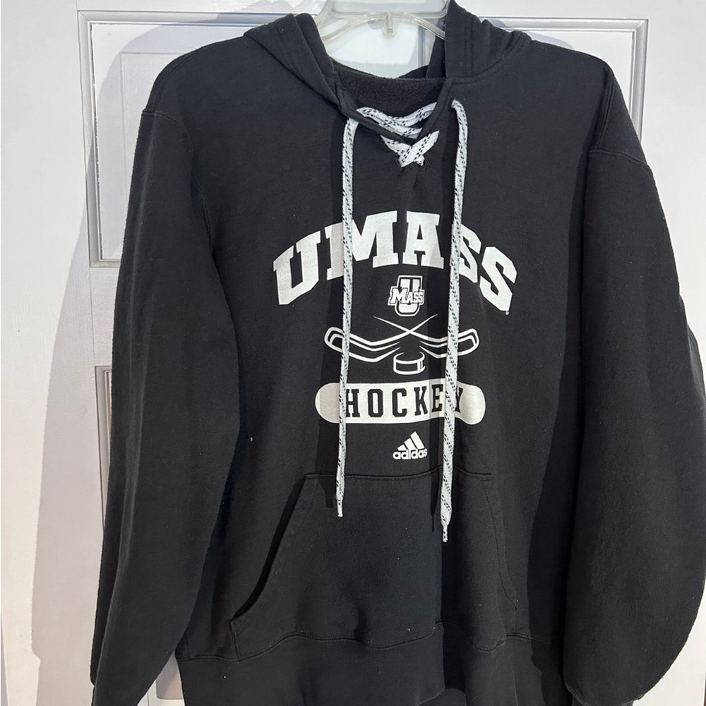 Adidas Black UMass Hockey Hoodie Size Small